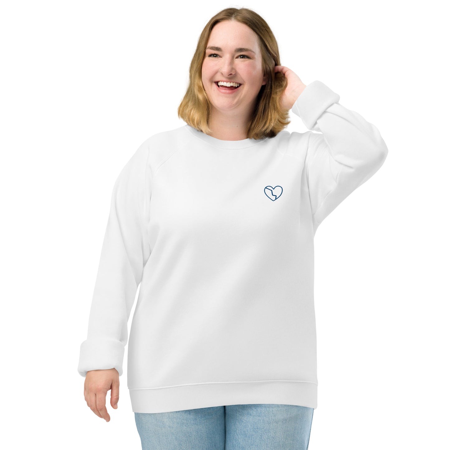 Unisex organic raglan sweatshirt